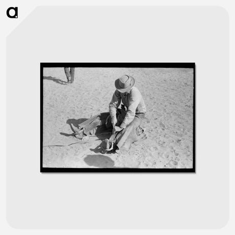 アートポストカード-Cowboy at Quemado Rodeo
 - ラッセル リー Postcard.