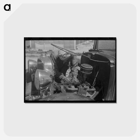 アートポストカード-Farm Worker's Automobile
 - ラッセル リー Postcard.