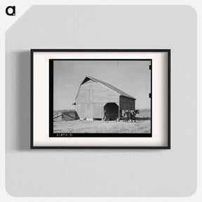 アートポスター-Barn with Farmer and Livestock
 - ラッセル リー Poster.