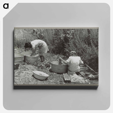 アートパネル-Washing along the irrigation ditch, Chamisal, New Mexico
 - ラッセル リー Canvas.