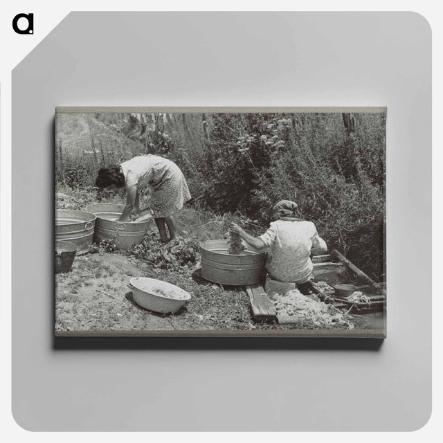 アートパネル-Washing along the irrigation ditch, Chamisal, New Mexico
 - ラッセル リー Canvas.