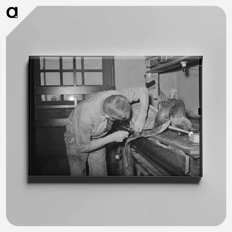 アートパネル-Saddle Maker at Work
 - ラッセル リー Canvas.