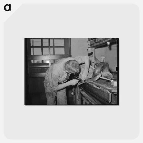 アートポストカード-Saddle Maker at Work
 - ラッセル リー Postcard.