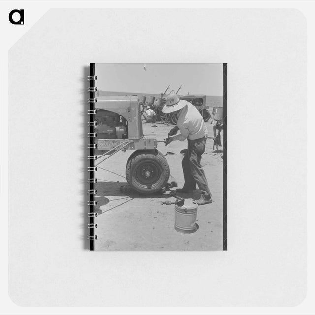 アートメモ帳-Day Laborer Cranking Tractor
 - ラッセル リー Memo.