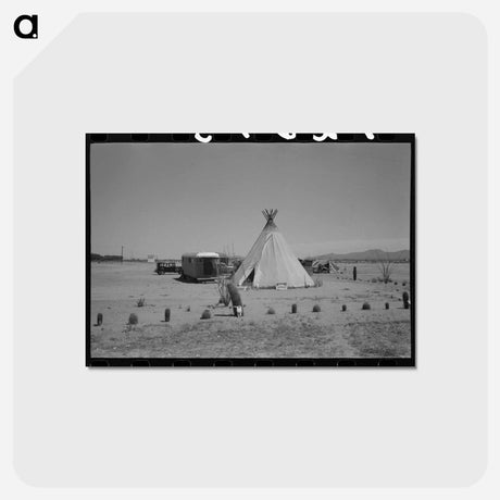 アートポストカード-Medicine Man's Tent and Trailer
 - ラッセル リー Postcard.