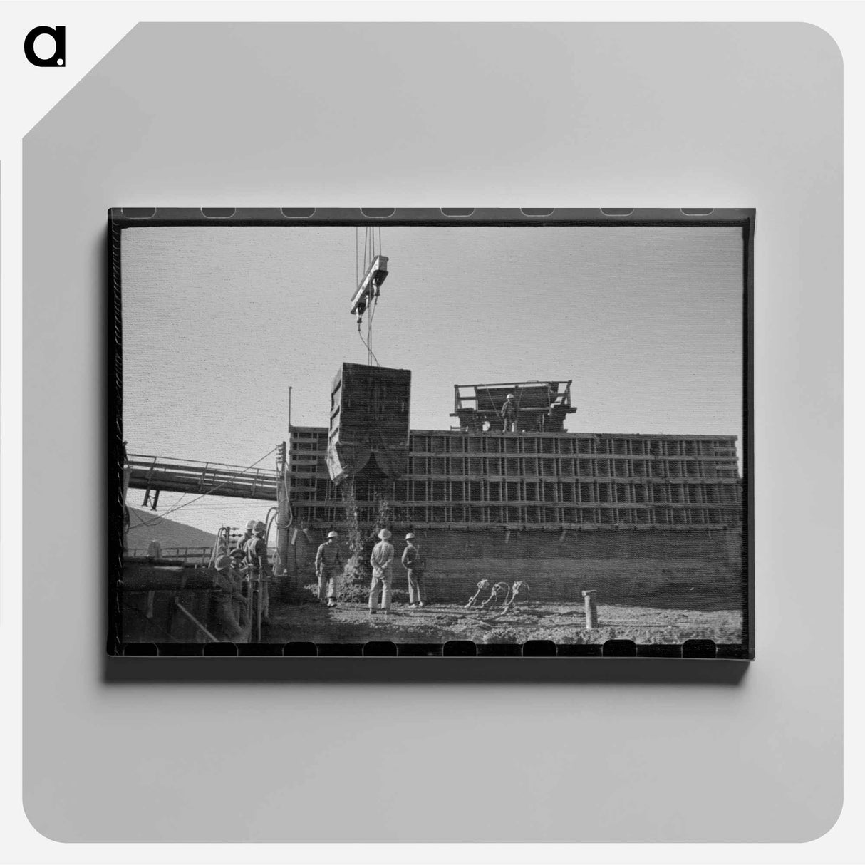 アートパネル-Pouring Concrete at Shasta Dam
 - ラッセル リー Canvas.