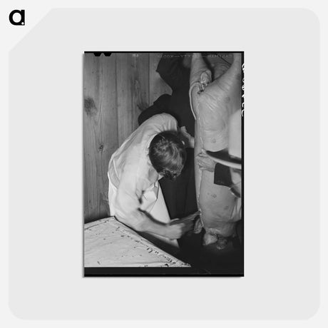 アートポストカード-Meat Cutting Demonstration
 - ラッセル リー Postcard.