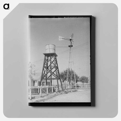 アートパネル-Windmill and Water Tower, Louisiana
 - ラッセル リー Canvas.