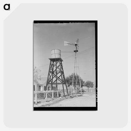 アートポストカード-Windmill and Water Tower, Louisiana
 - ラッセル リー Postcard.