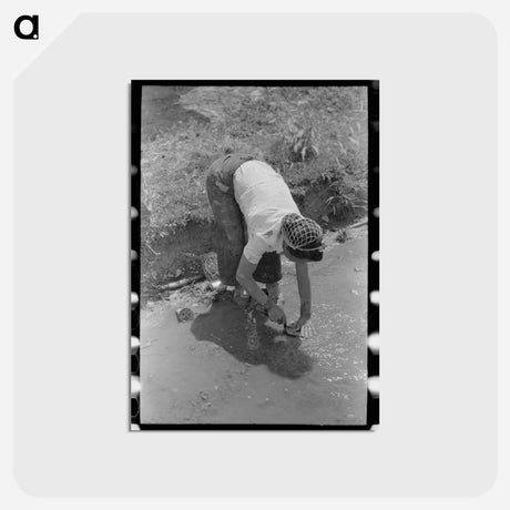 アートポストカード-Washing off the Plastering Trowel
 - ラッセル リー Postcard.
