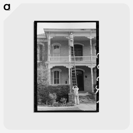 アートポストカード-Painting a House, Waco
 - ラッセル リー Postcard.