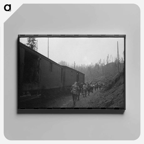 アートパネル-Lumberjacks Get Off the "Crummies"
 - ラッセル リー Canvas.