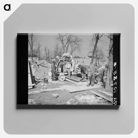 アートパネル-Mixing Concrete at Greendale
 - ラッセル リー Canvas.