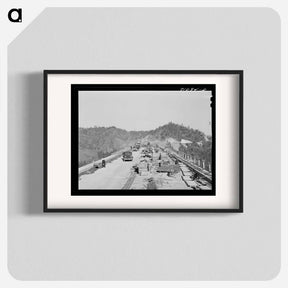 アートポスター-Pit River Bridge Construction
 - ラッセル リー Poster.