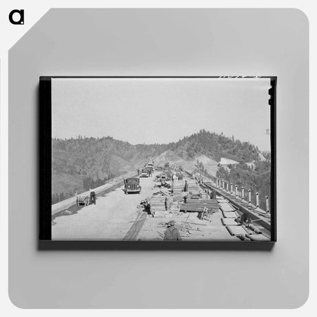 アートパネル-Pit River Bridge Construction
 - ラッセル リー Canvas.