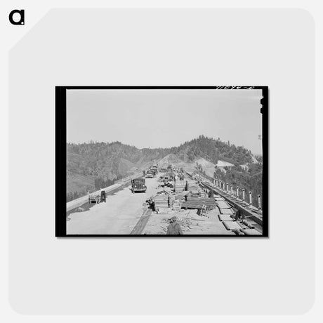 アートポストカード-Pit River Bridge Construction
 - ラッセル リー Postcard.