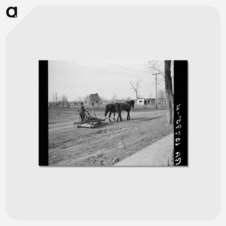 アートポストカード-Horse-Drawn Mud Sled
 - ラッセル リー Postcard.
