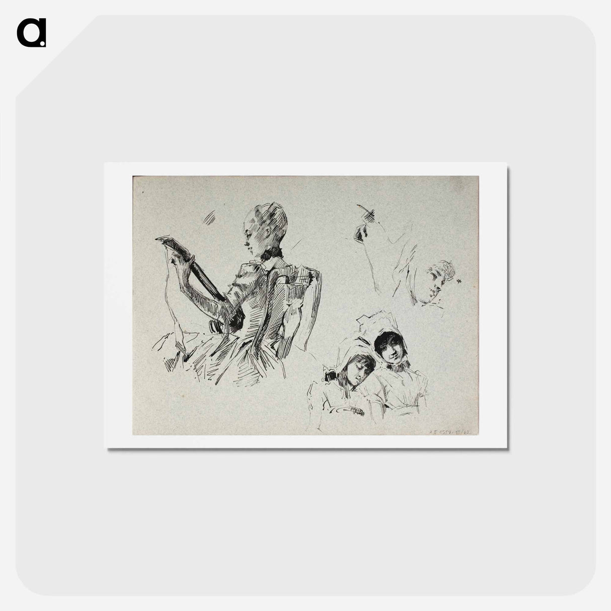 アートポストカード-Dalinin kevätlaulu, luonnos - アルバート エーデルフェルト Postcard.
