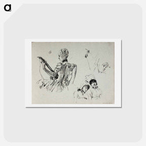 アートポストカード-Dalinin kevätlaulu, luonnos - アルバート エーデルフェルト Postcard.