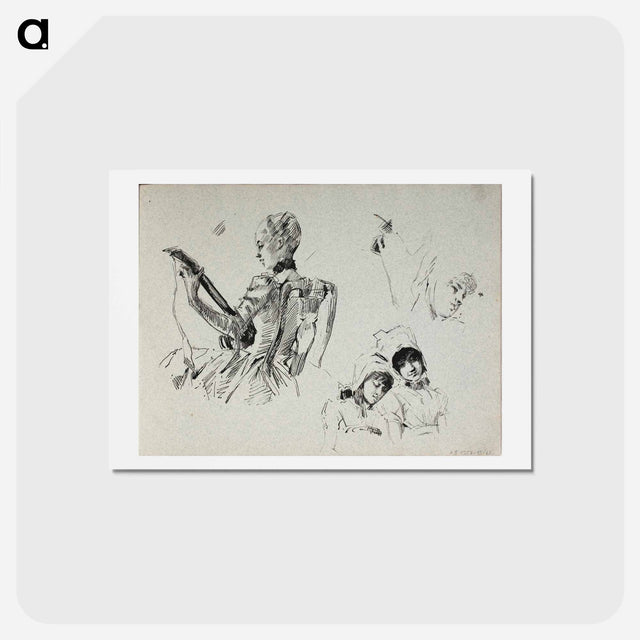 アートポストカード-Dalinin kevätlaulu, luonnos - アルバート エーデルフェルト Postcard.