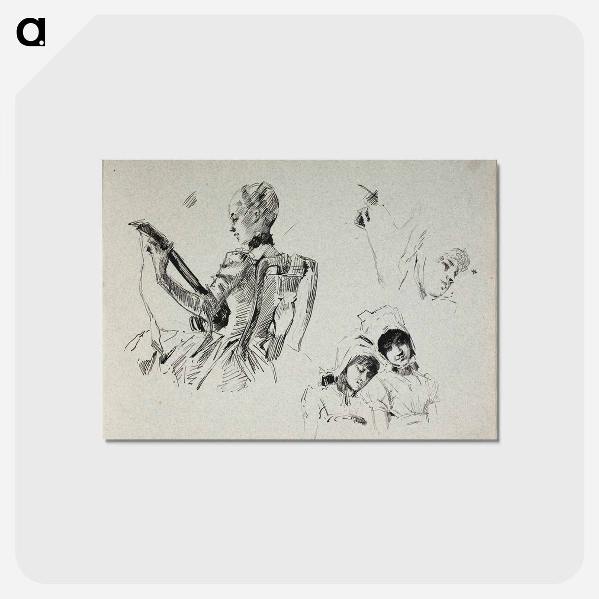アートポストカード-Dalinin kevätlaulu, luonnos - アルバート エーデルフェルト Postcard.