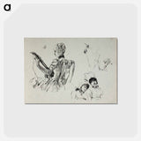 アートポストカード-Dalinin kevätlaulu, luonnos - アルバート エーデルフェルト Postcard.