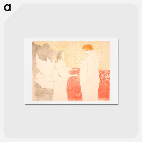 アートポストカード-Femme au Lit, Profile, au Petit Liver - アンリ ド トゥールーズ ロートレック Postcard.