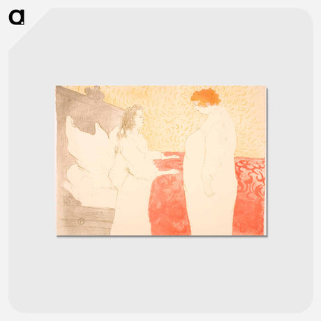 アートポストカード-Femme au Lit, Profile, au Petit Liver - アンリ ド トゥールーズ ロートレック Postcard.