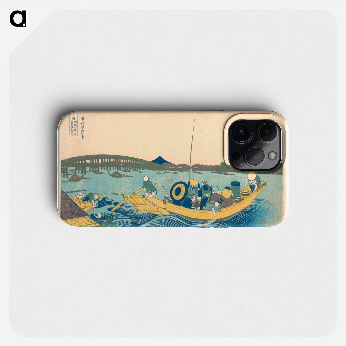 Hokusai's Viewing the Sunset over Ryōgoku Bridge from the Onmaya Embankment - 葛飾 北斎 Phone Case.