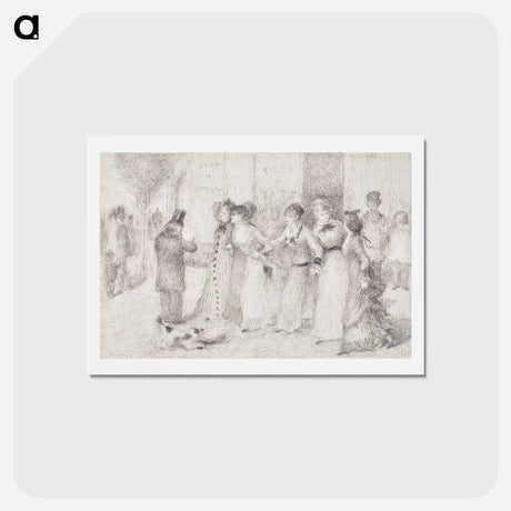 アートポストカード-Workers’ Daughters on the Outer Boulevard - ピエール オーギュスト ルノワール Postcard.