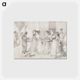 アートポストカード-Workers’ Daughters on the Outer Boulevard - ピエール オーギュスト ルノワール Postcard.
