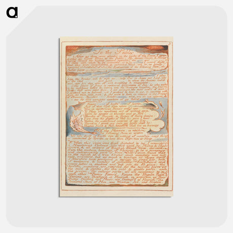 アートポストカード-Jerusalem, Plate 3, "To the Public...." - ウィリアム ブレイク Postcard.