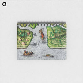 アートメモ帳-Leaving the River of May - アンティーク地図 Memo.