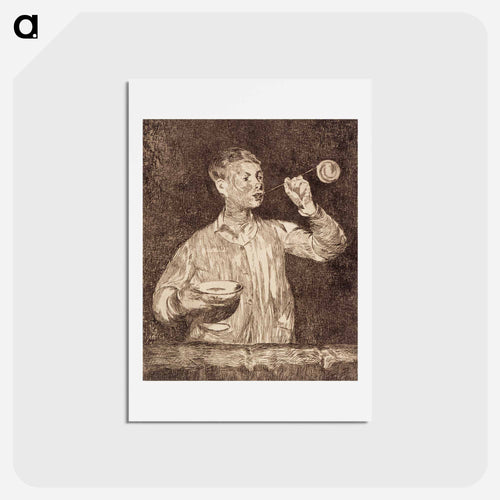 Boy blowing soap bubbles - エドゥアール マネ Postcard.