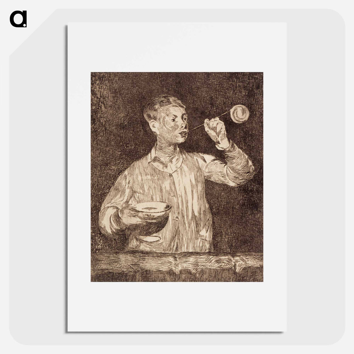 Boy blowing soap bubbles - Édouard Manet Poster.