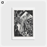アートポストカード-Woman in a Garden - エルンスト ルートヴィヒ キルヒナー Postcard.