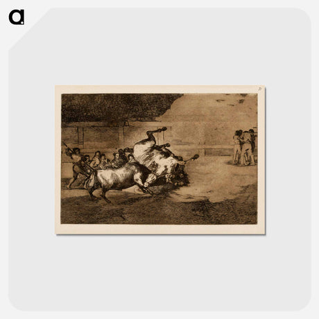 アートポストカード-Villin härän onneton raivo - フランシスコ デ ゴヤ Postcard.