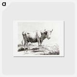 アートポストカード-Standing cow - ジャン ベルナール Postcard.