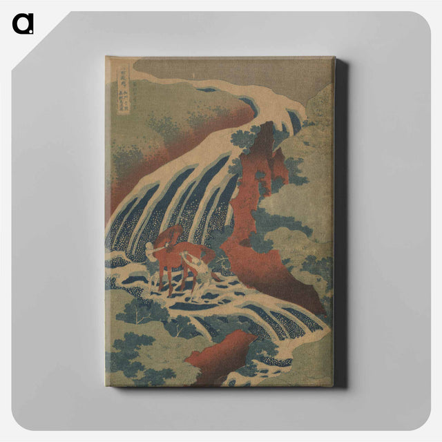 アートパネル-De waterval waar Yoshitsune zijn paard waste te Yoshino in de provincie Yamato - 葛飾 北斎 Canvas.