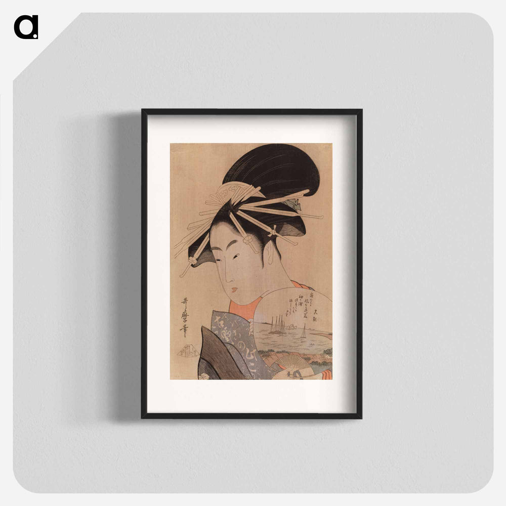 Geisha with a fan - 喜多川 歌麿 Poster.