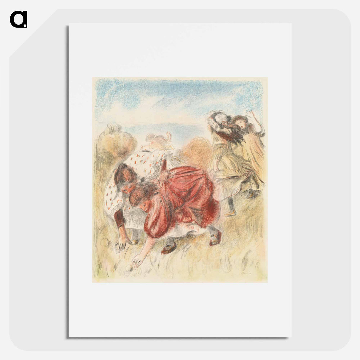 Children Playing Ball - ピエール オーギュスト ルノワール Poster.