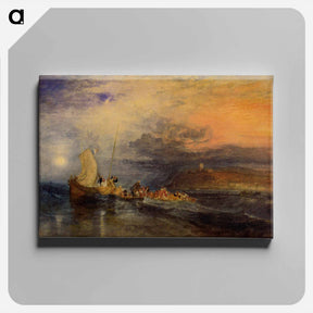 アートパネル-Folkestone from the Sea - ウィリアム ターナー Canvas.