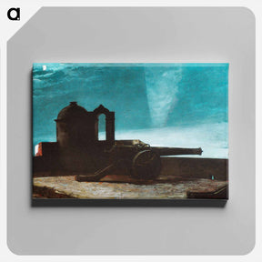 アートパネル-Searchlight on Harbor Entrance, Santiago de Cuba - ウィンスロー ホーマー Canvas.