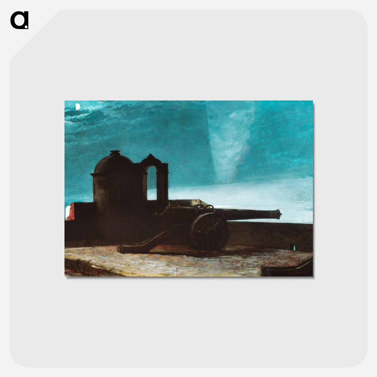 アートポストカード-Searchlight on Harbor Entrance, Santiago de Cuba - ウィンスロー ホーマー Postcard.