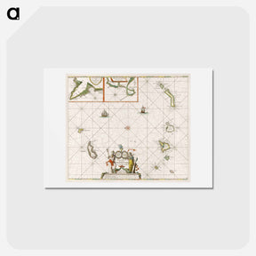アートポストカード-Paskaart van de Canarische Eilanden - アンティーク地図 Postcard.