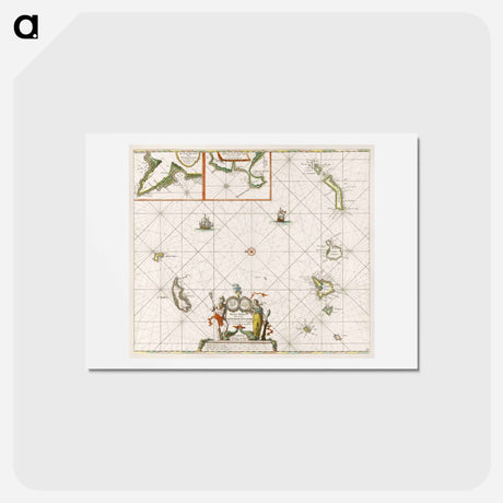 アートポストカード-Paskaart van de Canarische Eilanden - アンティーク地図 Postcard.