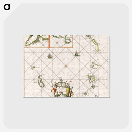 アートポストカード-Paskaart van de Canarische Eilanden - アンティーク地図 Postcard.