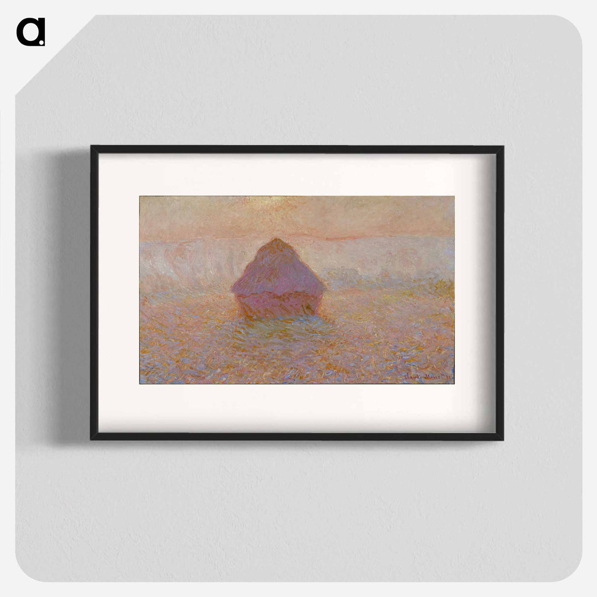 Grainstack, Sun in the Mist - クロード モネ Poster.