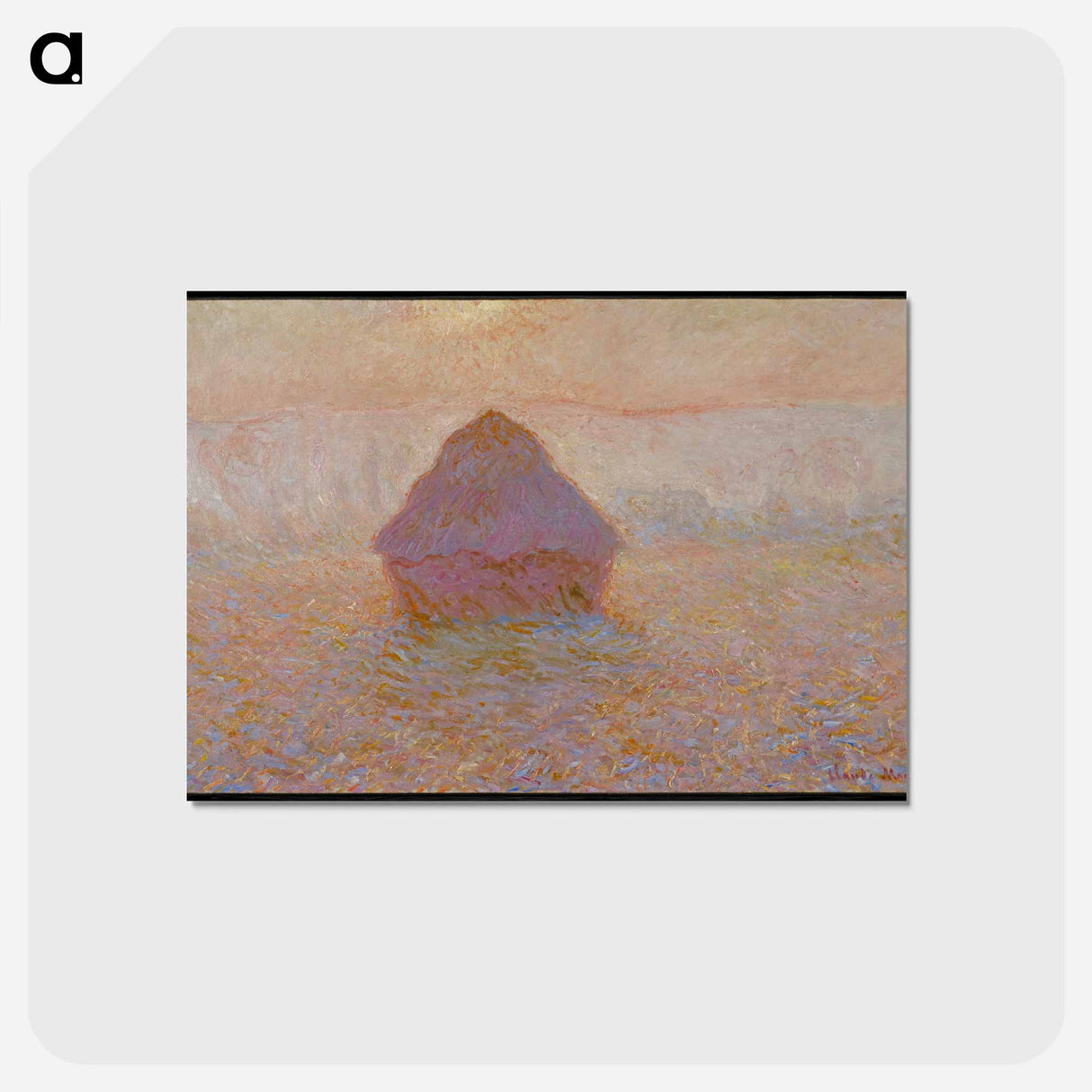 アートポストカード-Grainstack, Sun in the Mist - クロード モネ Postcard.