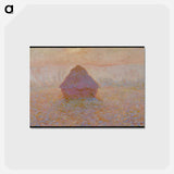 アートポストカード-Grainstack, Sun in the Mist - クロード モネ Postcard.